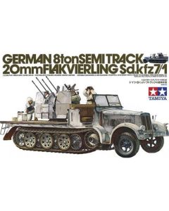 Tamiya 35050 1/35 German 8ton Semitrack w/20mm Flakvierling Sd.Kfz. 7/1 Military Model Kit